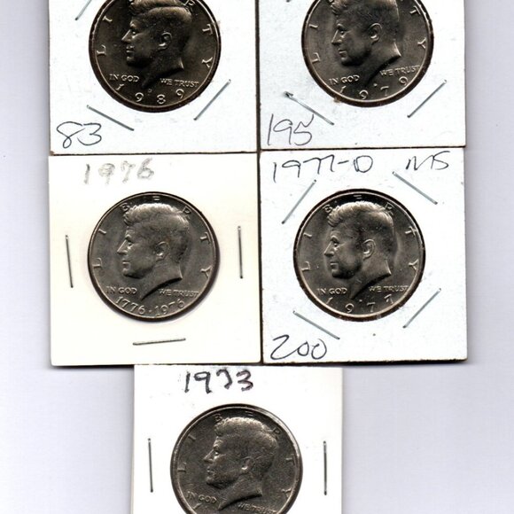 Lot of 11 Kennedy Half Dollars.... Uncirculated and AU... In Protective Sleeves - Picture 3 of 4